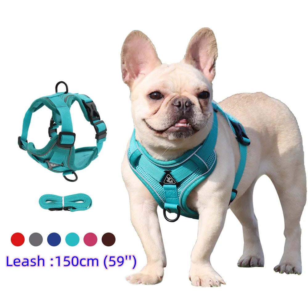 Harness and Leash Set Pet Accessories Dog Harness for Small Dog French Bulldog Pug Pitbull Puppy Pectoral Collar Chiens Supplies