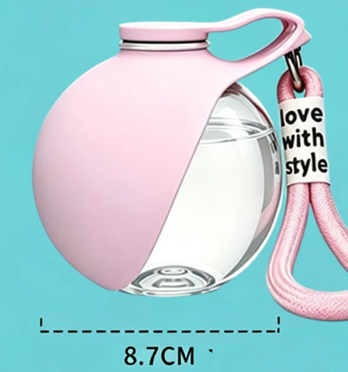 Dog Water Bottle with Removable Silicone Bowl,285Ml Stainless Steel Construction, Leak-Proof for Outdoor Activities like Walking